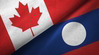 Laos and Canada Flag Together