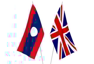 Laos and USA Flag Together