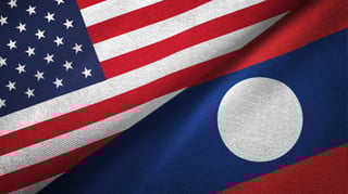 Laos and USA Flag Together