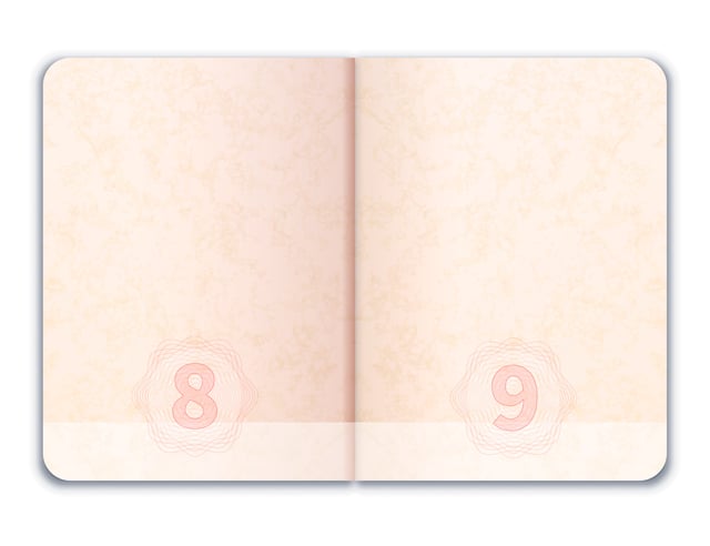 Blank Realistic Open Foreign Passport Isolated On White