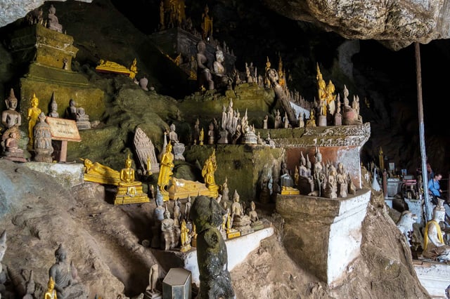 Buddha Statues Inside Pak Ou Caves