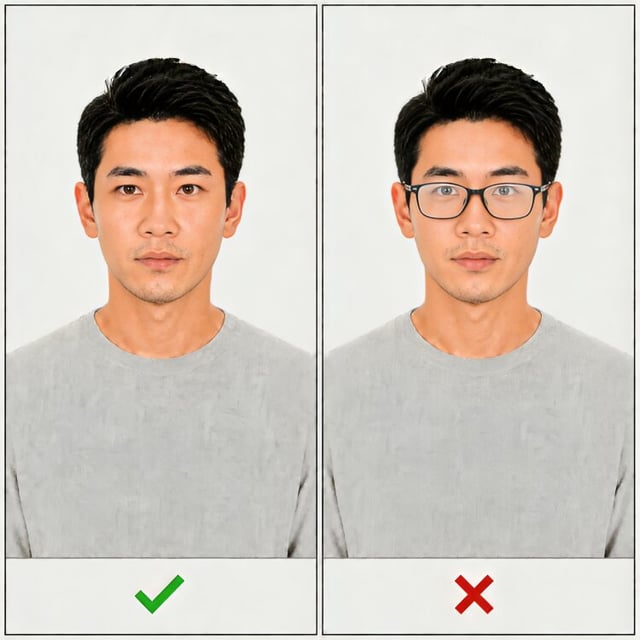 眼睛清晰与眼镜反光/阴影示例