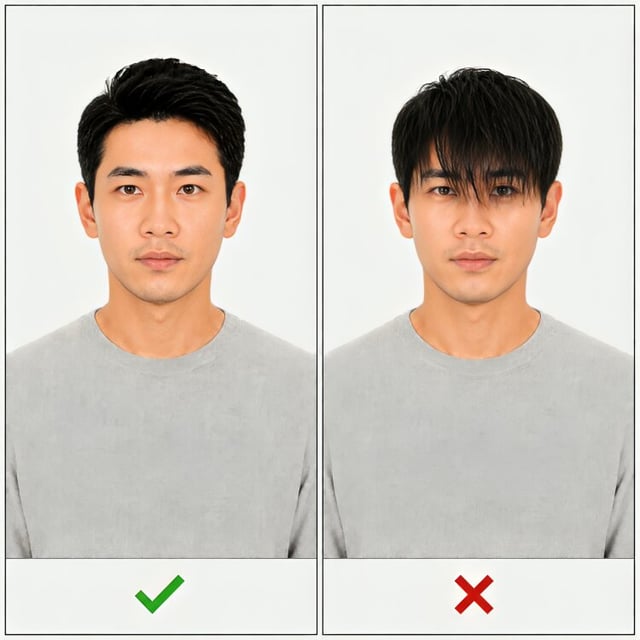 面部清晰与头发遮挡眼睛