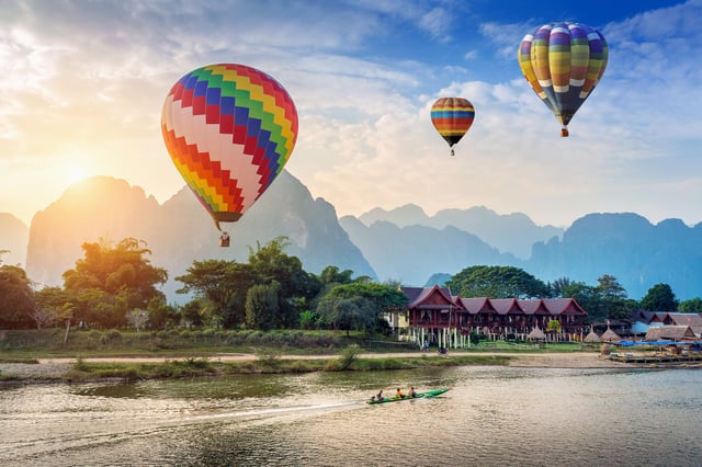 Hot Air Balloons Over Nam Song