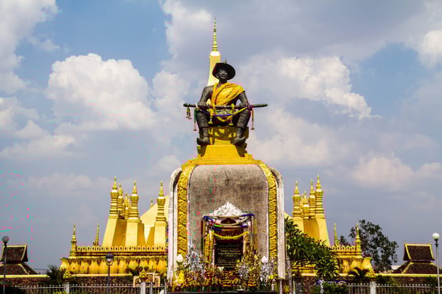 King Setthathirat Statue At Pha That Luang