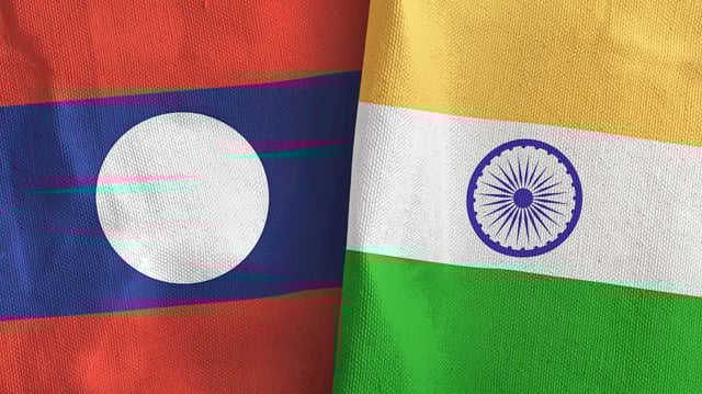 Laos And India Flags Illustration