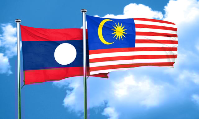 Laos Flag With Malaysia Flag
