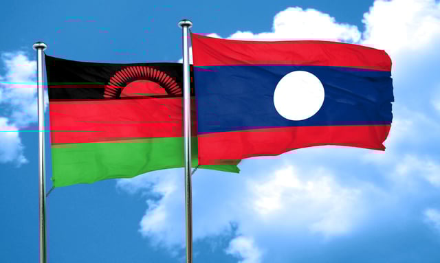Malawi Flag With Laos Flag