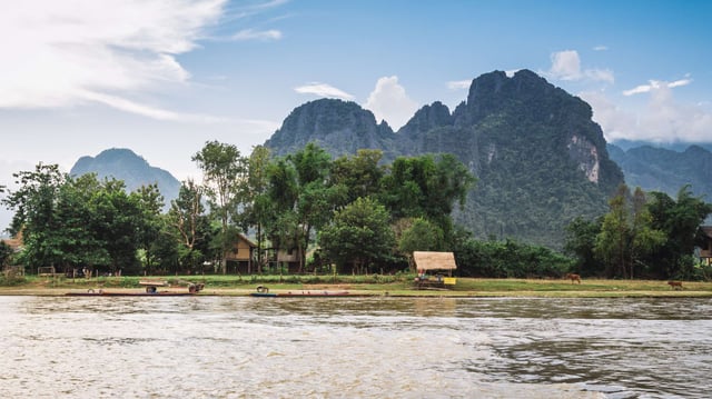 Mountain Landscape In Vang Vieng Laos