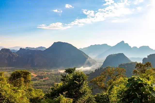 Mountains visible in Vang Vieng
