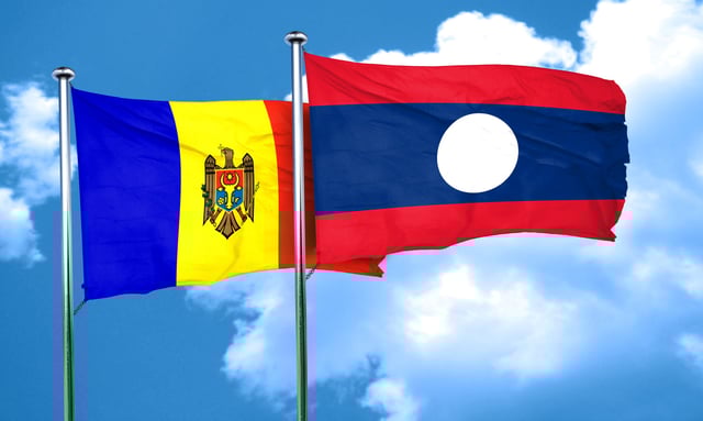 moldova flag with laos flag