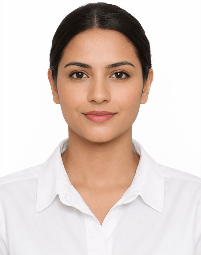 Passport Style Photo With Plain Background