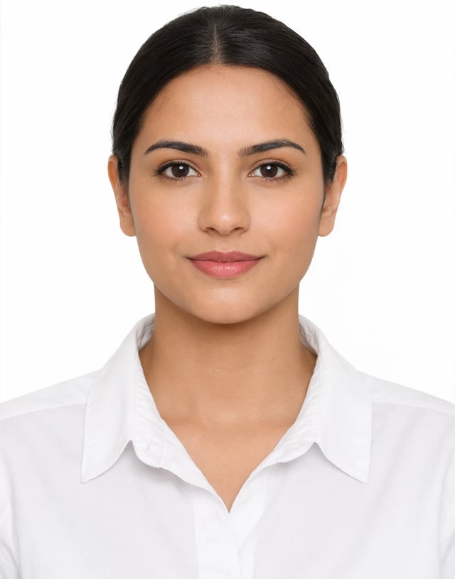 Passport Style Photo With Plain Background