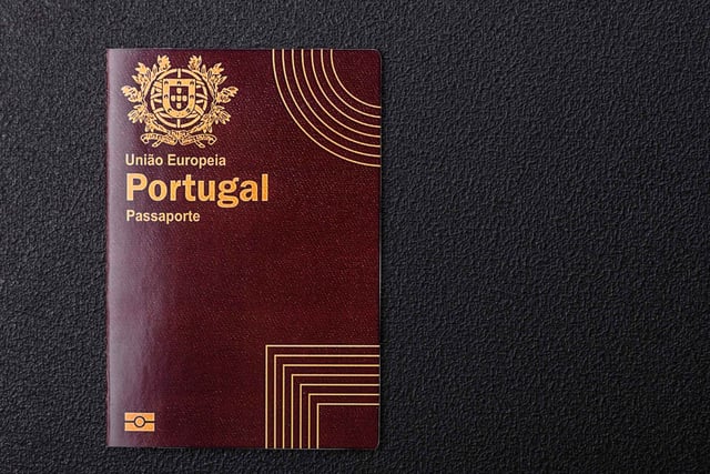 Portuguese Passport On A Black Background