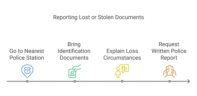 Melden Sie den Verlust den örtlichen Behörden Melden Sie den Verlust den örtlichen Behörden
