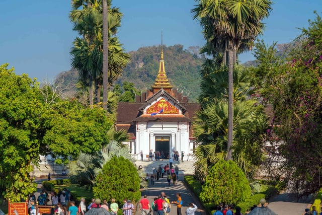 Royal Palace Facade Luang Prabang Twilight
