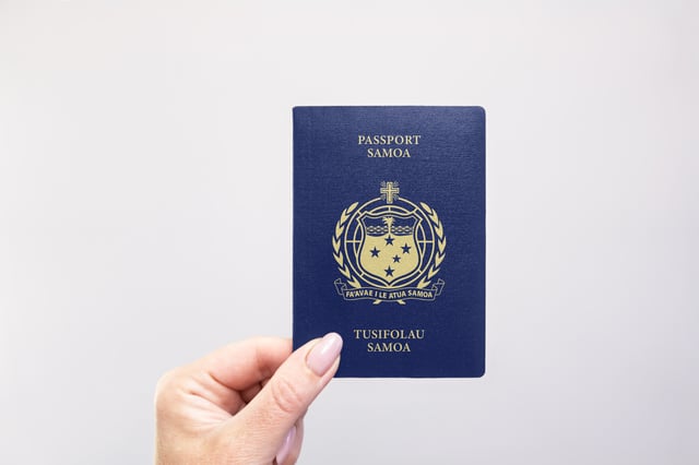 Samoa Passport Held In Hand
