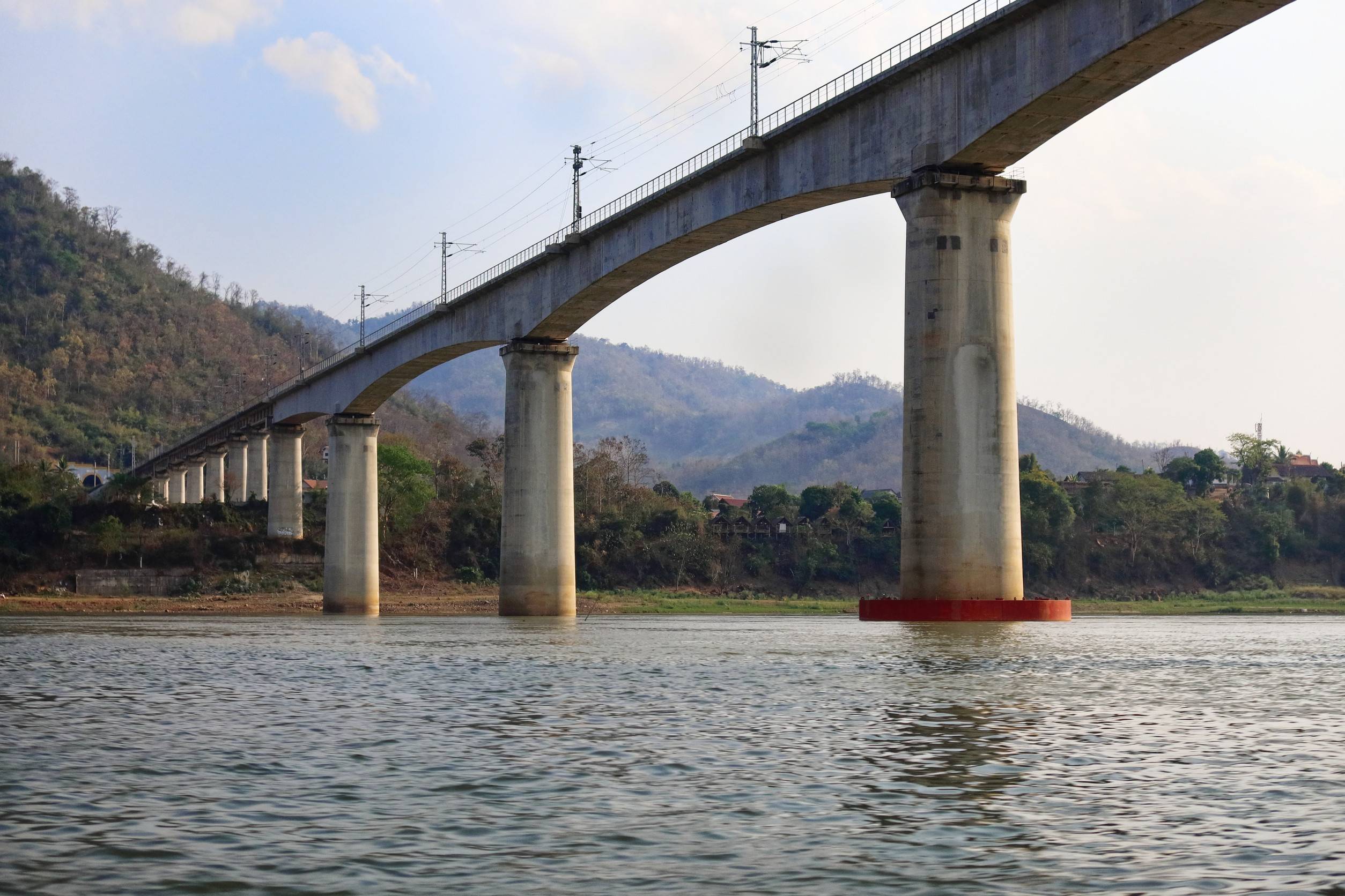 The railway bridge over the Mekong River in Luang Prabang Province for Laos-China High-Speed Train.