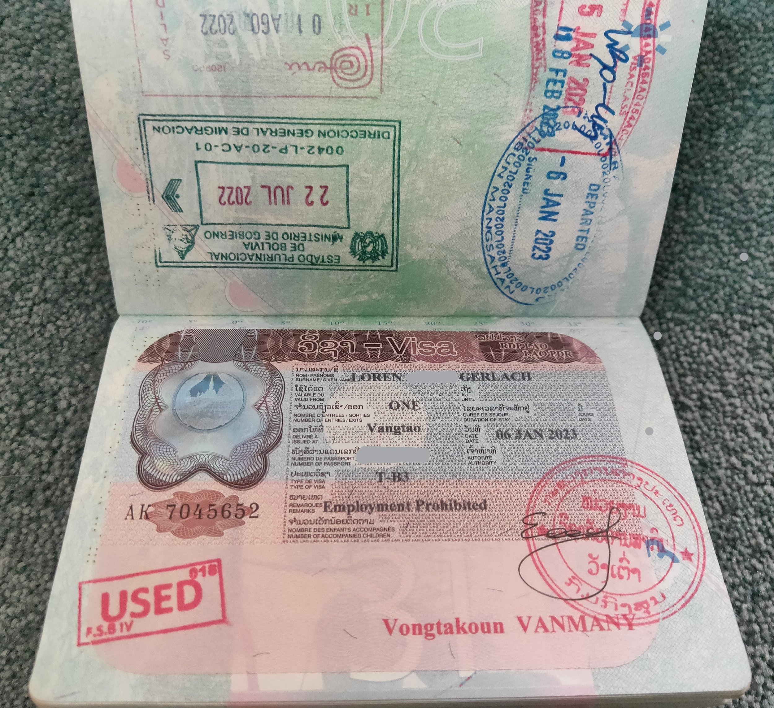 Laos Visa Sample: Detailed View of the Approved Visa